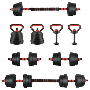 vidaXL Set d'halt&egrave;res 4-en-1 20 kg Noir et Rouge