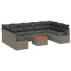 vidaXL Ensemble de canap&eacute; de jardin avec coussin 10 pcs Gris polyrotin