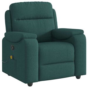 vidaXL Fauteuil de massage inclinable Vert fonc&eacute; Tissu