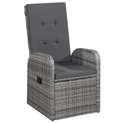 vidaXL Ensemble à manger de jardin avec coussins 7 pcs Gris