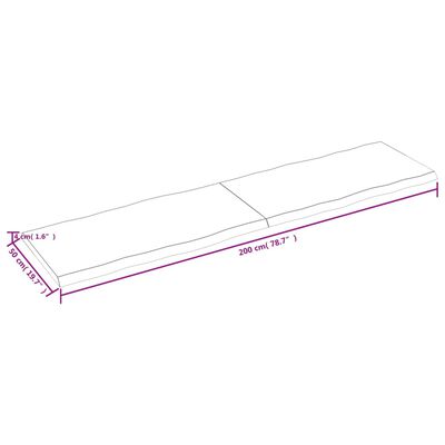 vidaXL Dessus de table bois massif traité bordure assortie