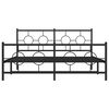 vidaXL Cadre de lit m&eacute;tal sans matelas avec pied de lit noir 160x200cm