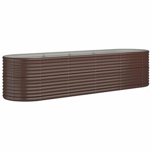 vidaXL Lit sur&eacute;lev&eacute; de jardin Acier galvanis&eacute; marron