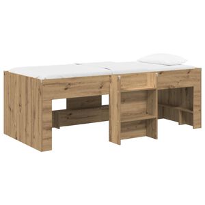 vidaXL Cadre de Lit &Eacute;lev&eacute; pour Enfants Ch&ecirc;ne artisanal 80 x 200 cm