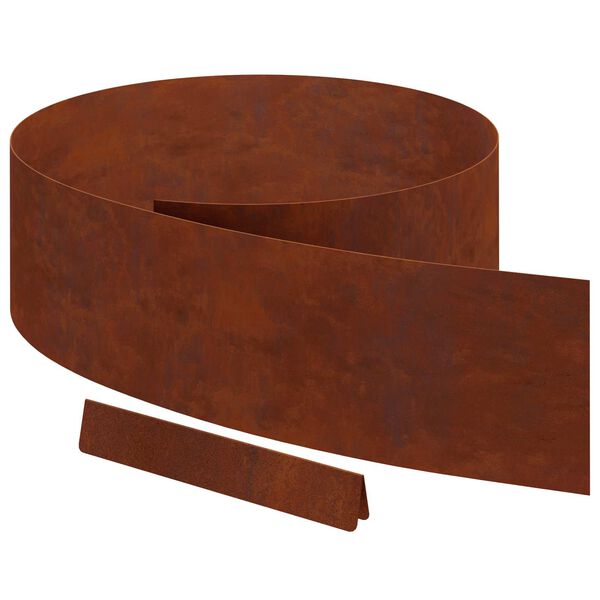 vidaXL Bordure de Pelouse Rouill&eacute; 450 x 0,05 x 15 cm