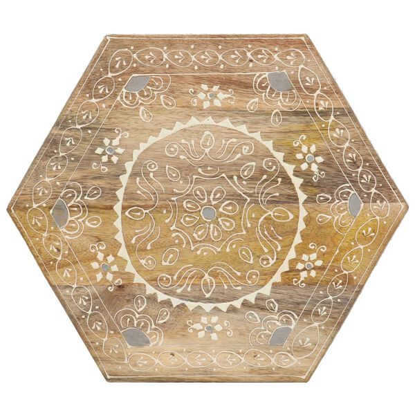 vidaXL Table d'appoint peinte &agrave; la main 38x33x42 cm Manguier