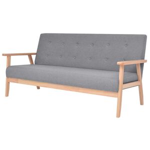 vidaXL Canap&eacute; &agrave; 3 places Tissu Gris clair