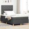 vidaXL Lit &agrave; ressort LED avec matelas Gris fonc&eacute; 120 x 190 cm tissu