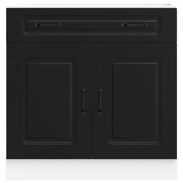vidaXL Armoire de cuisine Kalmar noir bois d'ing&eacute;nierie