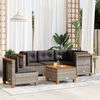 vidaXL Salon de jardin 6 pcs avec coussins gris r&eacute;sine tress&eacute;e