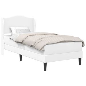 vidaXL Cadre de lit avec t&ecirc;te de lit Blanc 90 x 190 cm Simili cuir