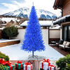 vidaXL Sapin de Noël artificiel avec support bleu 240 cm PVC