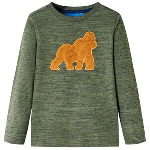 vidaXL T-shirt enfants avec manches longues m&eacute;lange kaki 104