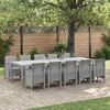 vidaXL Ensemble de salle &agrave; manger pour jardin 11 pcs Gris clair