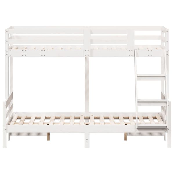vidaXL Lit superpos&eacute; sans matelas 90x200/120x200 cm blanc bois massif