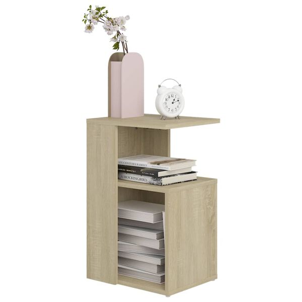 vidaXL Table d'appoint Ch&ecirc;ne sonoma 36x30x56 cm Bois d&rsquo;ing&eacute;nierie