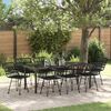 vidaXL Ensemble de salle &agrave; manger pour jardin 9 pcs Noir