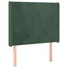 vidaXL T&ecirc;te de lit &agrave; LED Vert fonc&eacute; 83x16x118/128 cm Velours
