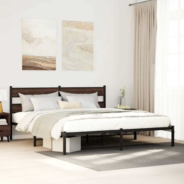 vidaXL Cadre de lit sans matelas avec t&ecirc;te de lit 180x200 cm