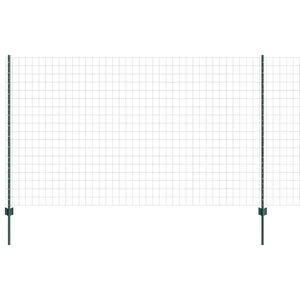 vidaXL Cl&ocirc;ture Euro avec poteau 10 x 1,4 m Acier recouvert de PVC Vert
