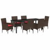vidaXL Ensemble table et chaises 7 pc Marron Rotin PE