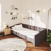 vidaXL Lit avec matelas et USB Gris fonc&eacute; Tissu 90x200 cm