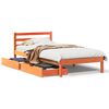 vidaXL Cadre de lit sans matelas cire marron 90x200 cm bois pin massif