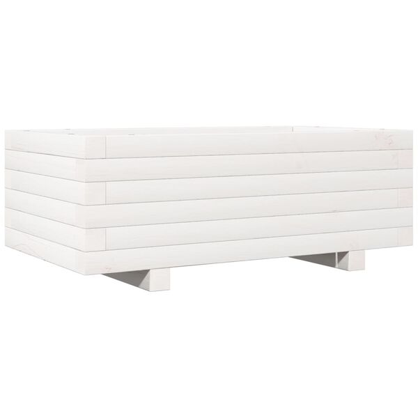 vidaXL Jardini&egrave;re blanc 70x40x26,5 cm bois de pin massif