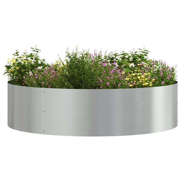 vidaXL Anneau de jardini&egrave;re Argent&eacute; 80 x 80 x 20 cm Acier galvanis&eacute;