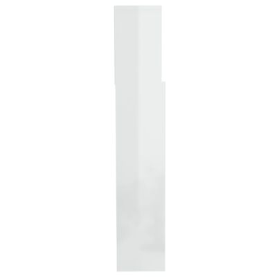 vidaXL Armoire de tête de lit Blanc brillant 200x19x103,5 cm