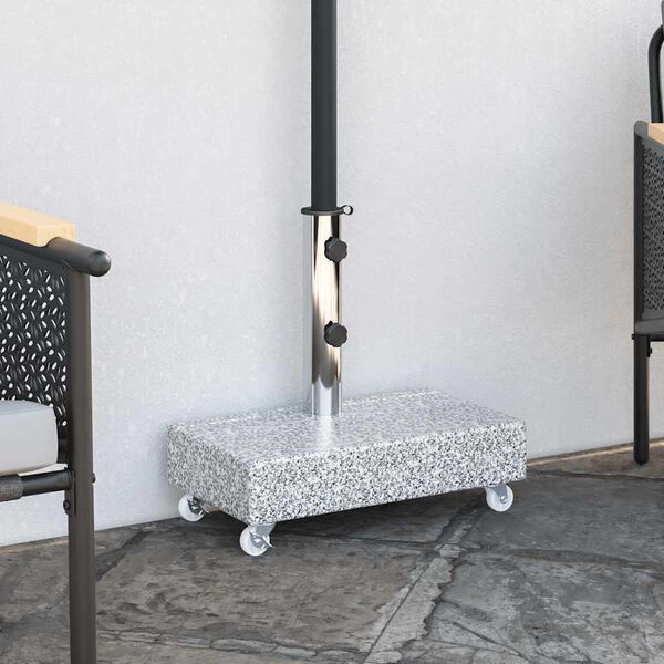 vidaXL Socle de parasol Gris clair 45x25x8,3 cm Granite