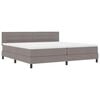 vidaXL Lit &agrave; ressorts avec matelas avec LED Taupe 200 x 200 cm tissu