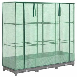 vidaXL Jardini&egrave;re sur&eacute;lev&eacute;e avec housse aspect rotin 120x40x123 cm
