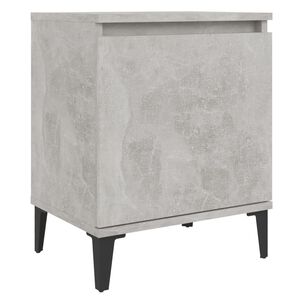 vidaXL Table de chevet avec pieds en m&eacute;tal gris b&eacute;ton 40x30x50 cm