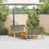vidaXL Chaises de jardin avec table 3 pcs Gris 90 x 45 x 40 cm