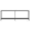 vidaXL Table console Noir 220x35x75,5 cm Verre tremp&eacute;