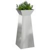 vidaXL Jardini&egrave;re &agrave; pilier 2 pcs Argent 40 x 40 x 100 cm