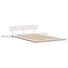 vidaXL Cadre de lit avec t&ecirc;te de lit Marron 135 x 190 cm bois