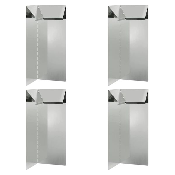 vidaXL Cl&ocirc;ture &agrave; escargots 4 pcs Argent 10 x 10 x 25 cm