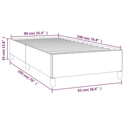 vidaXL Cadre de lit sans matelas taupe 90x190 cm tissu