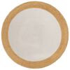 vidaXL Tapis tress&eacute; Blanc et naturel 90 cm Jute et coton Rond