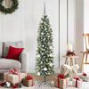 vidaXL Arbre de No&euml;l artificiel slim avec 150 LED Vert et blanc 150 cm
