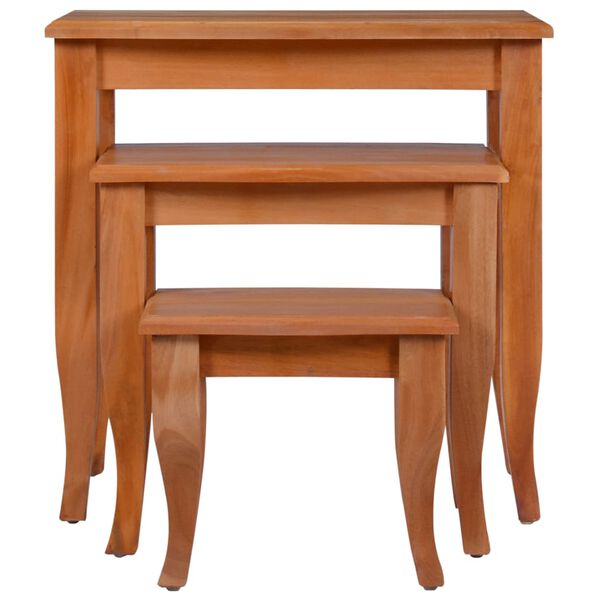 vidaXL Tables d'appoint gigognes 3 pcs Bois massif d'acajou