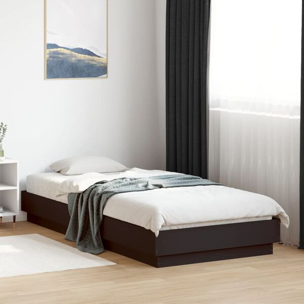 vidaXL Cadre de lit sans matelas noir 90x200 cm bois d'ing&eacute;nierie