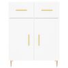 vidaXL Buffet haut Blanc 69,5x34x180 cm Bois d'ing&eacute;nierie