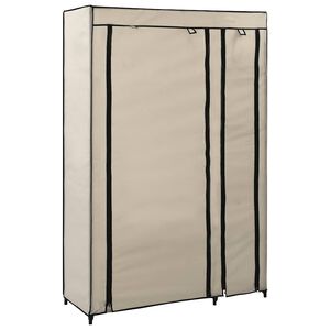 vidaXL Garde-robe pliable Cr&egrave;me 110x45x175 cm Tissu