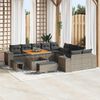 vidaXL Ensemble de canap&eacute; de jardin avec coussin 13 pcs Gris polyrotin