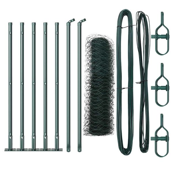 vidaXL Poteau de cl&ocirc;ture. Vert 10 x 0,6 m (maille de 36 mm)