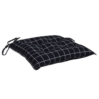 vidaXL Coussins de chaise lot de 6 carreaux noir 50x50x7 cm