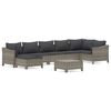 vidaXL Salon de jardin 8 pcs avec coussins Gris R&eacute;sine tress&eacute;e